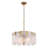Jorgea 20'' Modern Gold Glass Drum Chandelier, 5-Light Luxury Dimmable Dining Room Ceiling Light