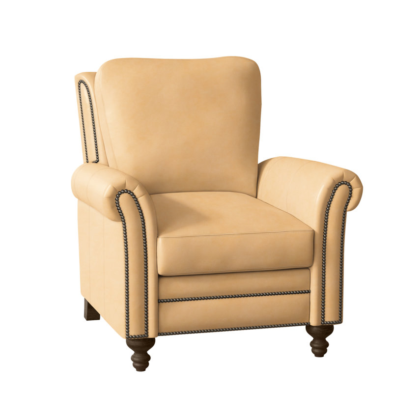 Richardson Recliner, Nickel, Cobblestone, Rio Mineral Genuine Leather