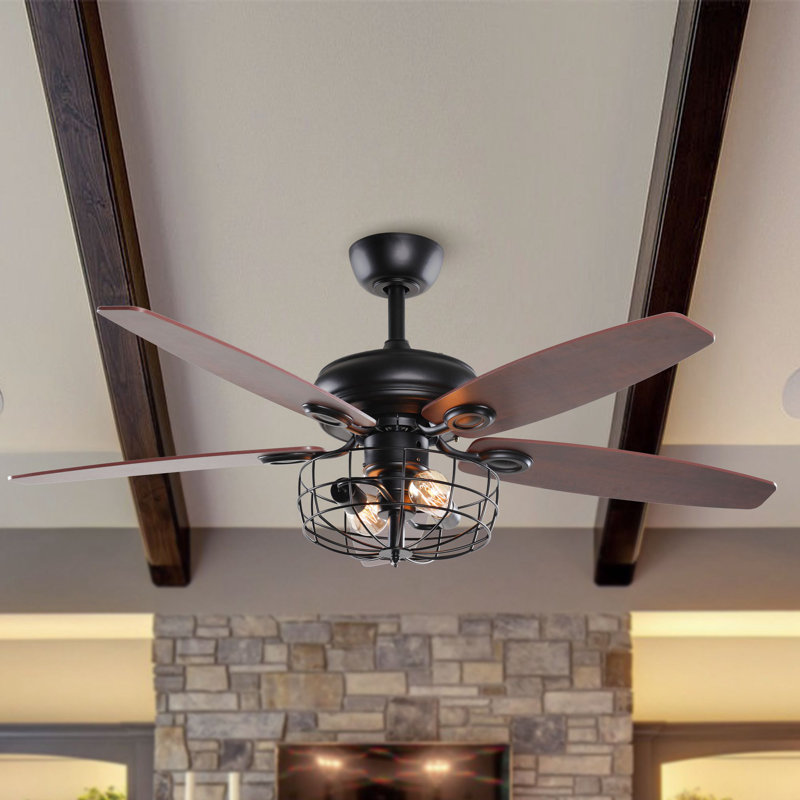 Paquette 52'' Ceiling Fan with Light Kit, Matte Black