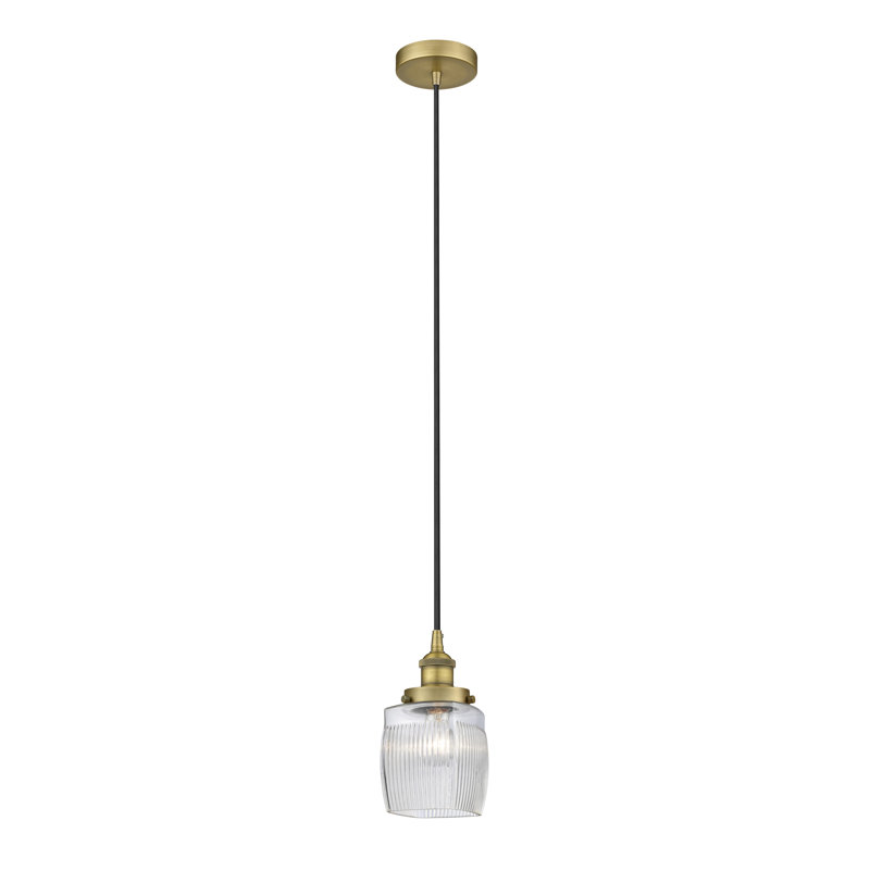 Luminaire suspendu simple à 1 lumière Mireya, Laiton brossé