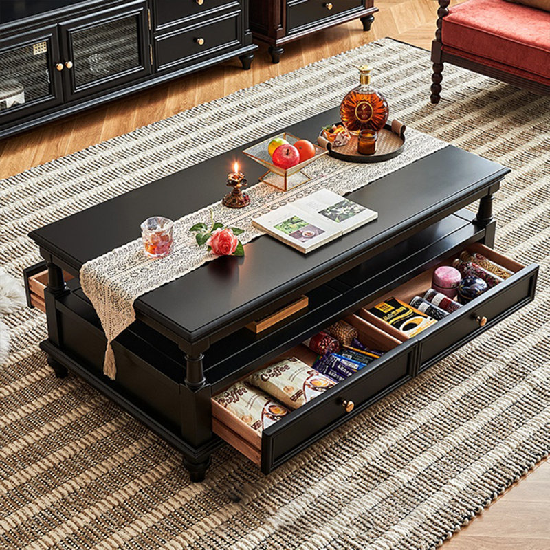 Table basse rétro et classique, H 19,69 po x l 47,24 po x P 27,56 po