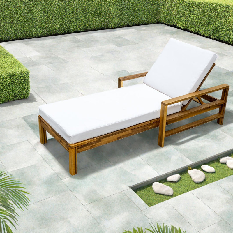 Modern Adjustable Acacia Wood Patio Chaise Lounges For Relaxing Outdoors