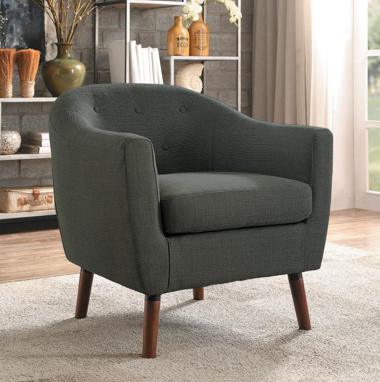Bradyn Upholstered Barrel Chair, Gray
