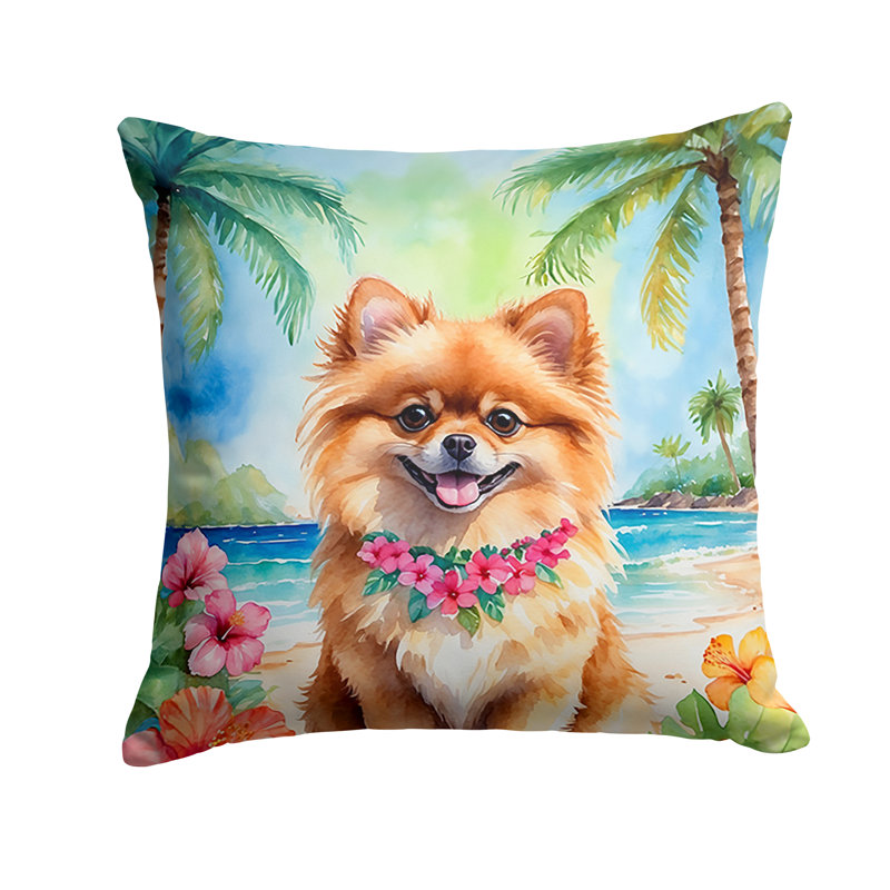 Coussin Pomeranian Luau, H 18 po x l 18 po