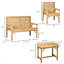 Ensemble de conversation pour l'extérieur avec 2 fauteuils, 2 causeuses et une table de salle à manger avec trou pour parasol pour la cour, le jardin