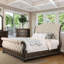 Mobilier de chambre rustique en bois massif capitonné à boutons beige-1466410426