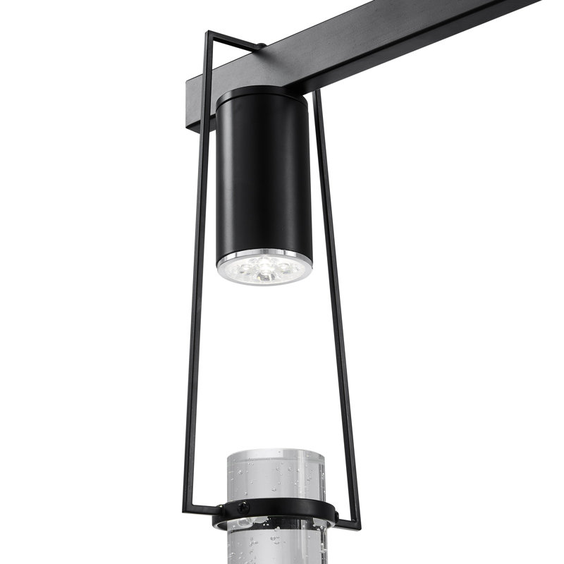 Lustre linéaire à 5 lumières avec gradateur intelligent Harmony, Noir mat