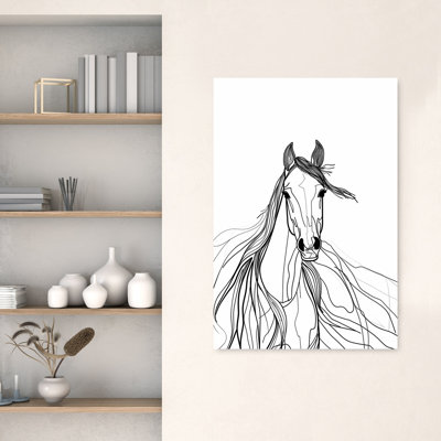 Art mural cheval contemporain à crinière