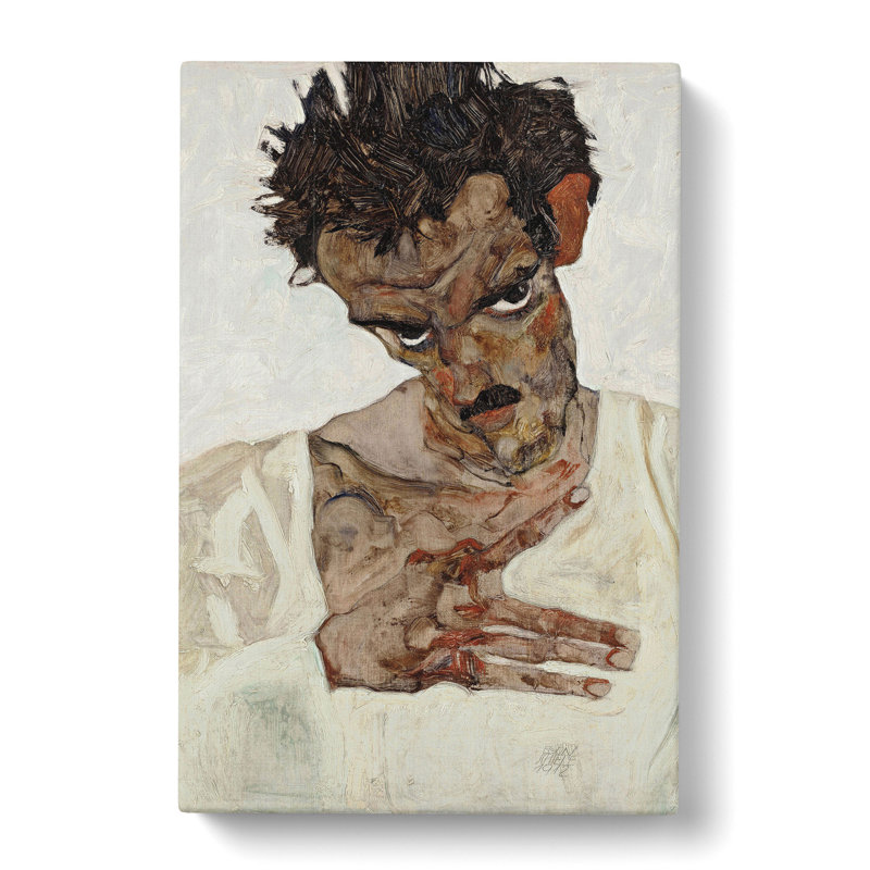 Self-Portrait Vol.10 by Egon Schiele - Wrapped Canvas Painting, 60cm H x 40cm W x 3cm D