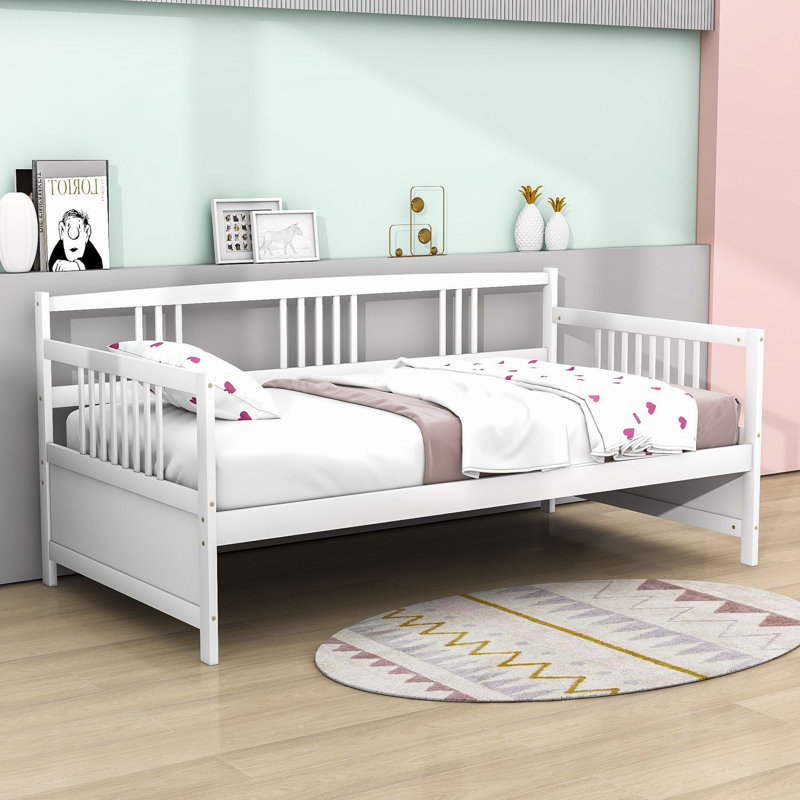 Lit de jour en bois Dywane, Blanc, Simple