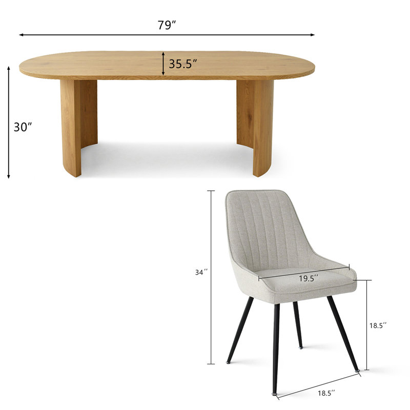 Audna 6 - Person Dining Set, Oak