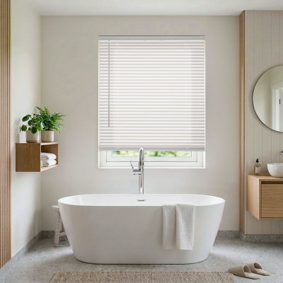 Premium Cordless 1 Inch Room Darkening Vinyl Mini Blind, 41.5"W x 48"H, White