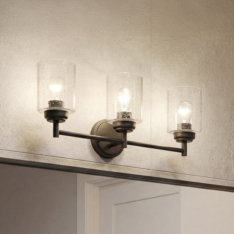 Éclairage pour meuble-lavabo à 3 lumières Winslow, Noir satiné