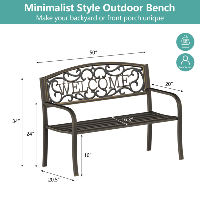 Banc de jardin en fer Efird, Rétro
