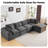 140" Boneless L-Shaped Modular Sectional Sofa with Ottoman, 4 Seat Corduroy Cloud Couch for Living Room, No Assembly Required-1782611052-1782611043
