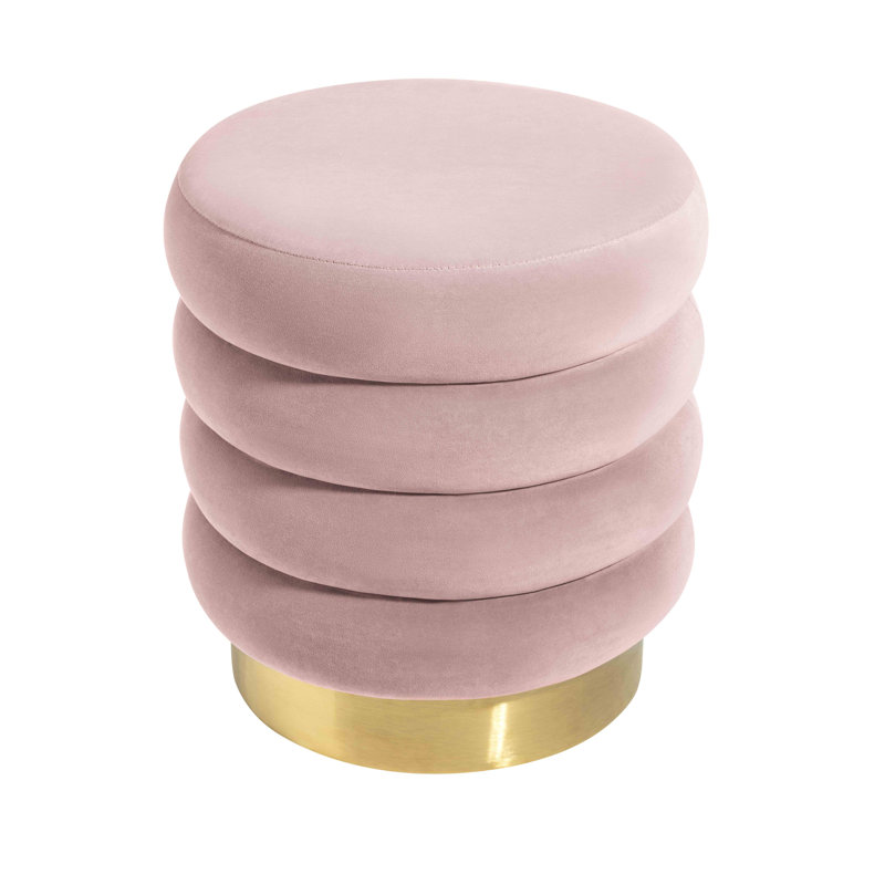 Repose-pieds standard rond 16,2" velours Fiqueroa, Mauve, Or