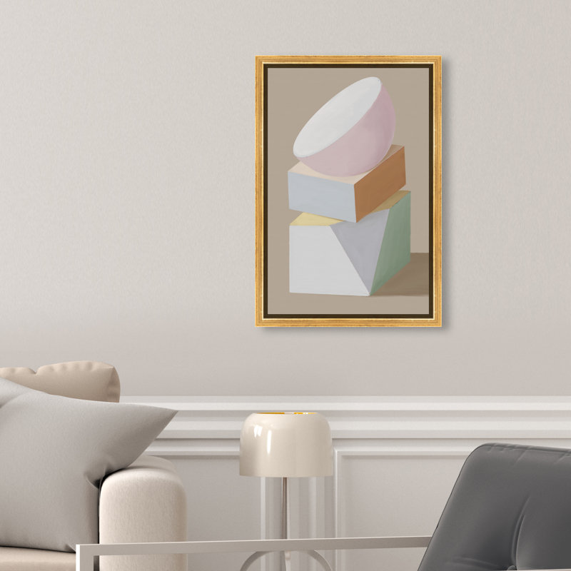 Sculptural Composition II Print by Oliver Gal, 11"H x 16"W, Gold Floater Frame