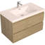 Meuble-lavabo mural 36 po avec lavabo flottant, meuble-lavabo mural moderne avec lavabo en résine et tiroirs-407276820