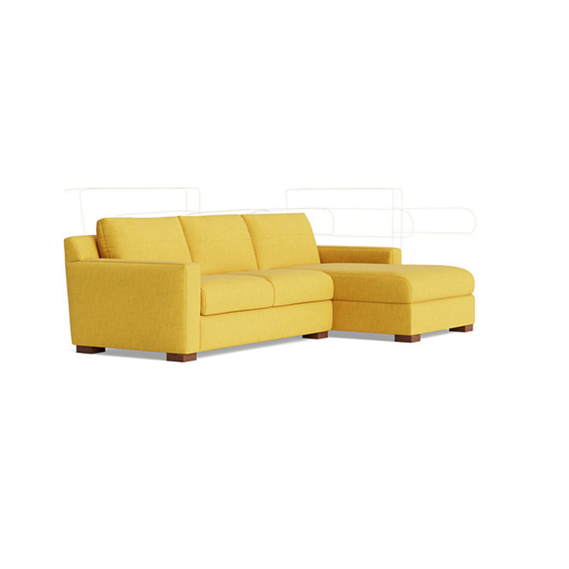 Catalina Chaise Sectional, Performance Weave - Carrot, Right Hand Facing