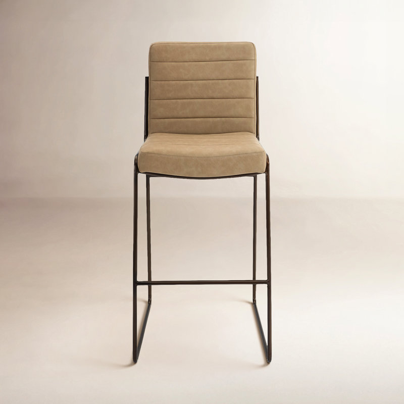 Madison Metal Frame Counter Stool In Honey Synthetic Leather, Bar Stool (31" Seat Height)