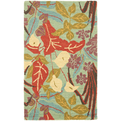 Emrick Hand Hooked Wool Floral Rug