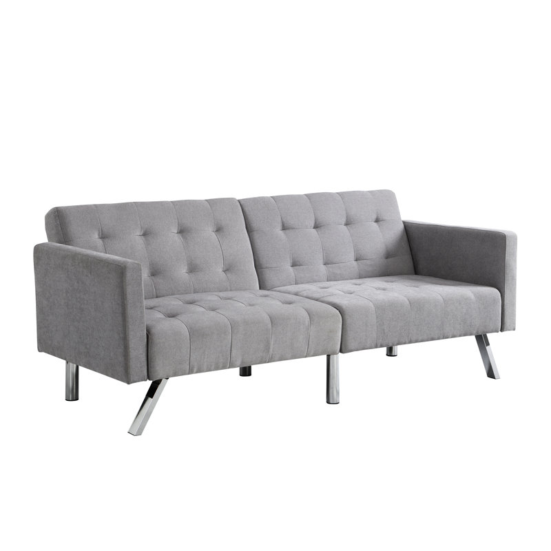 Surface de vie polyvalente et pliante grise pour un lit convertible compact, Gris clair