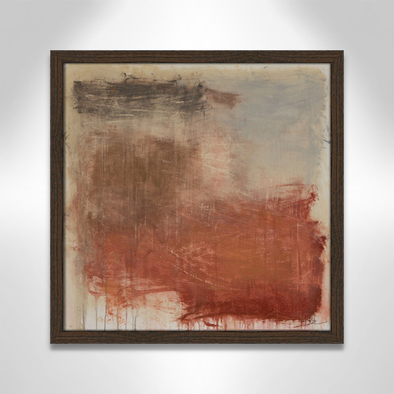 Autumn Over The Rivera Print by Casa Fine Arts, 17" H x 17" W x 0.75" D, Walnut Framed Print without Mat
