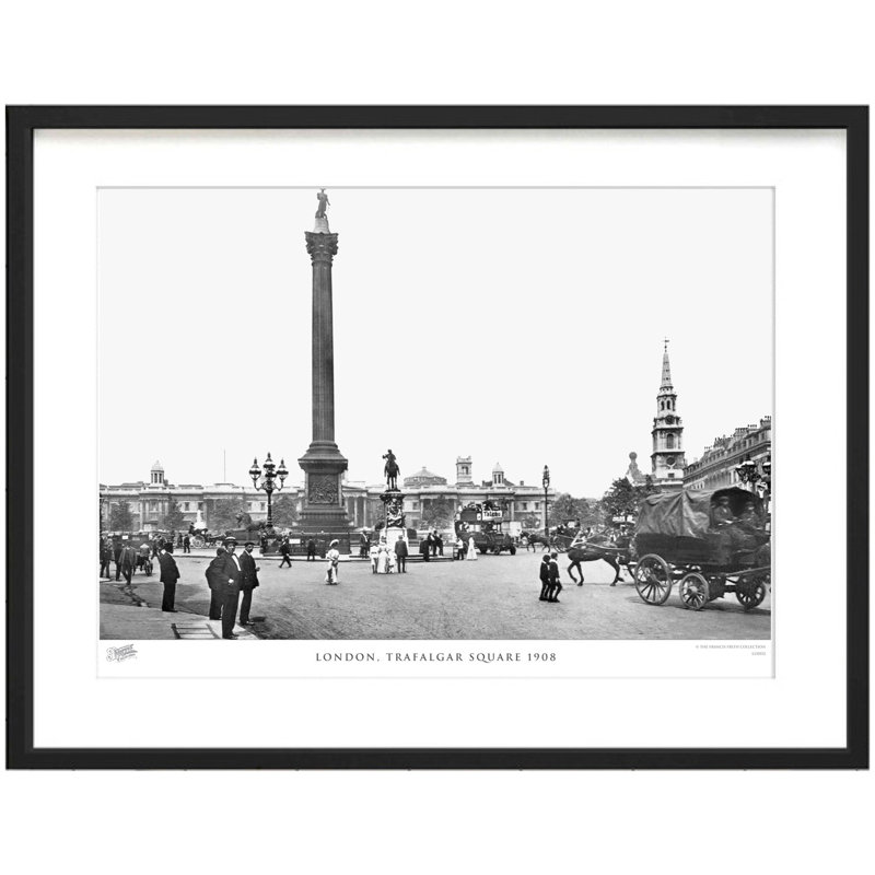 London, Trafalgar Square 1908 by Francis Frith - Single Picture Frame Print, 40cm H x 50cm W x 2.3cm D