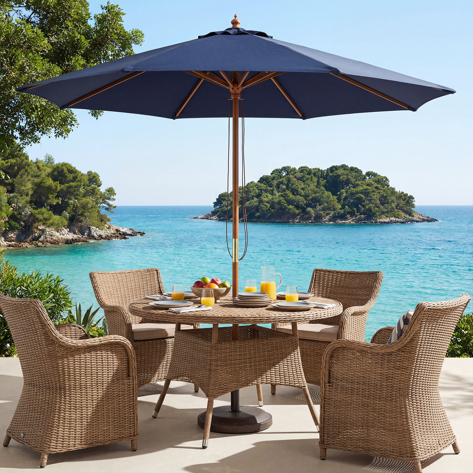 best base for 9ft patio umbrella POLYWOOD 9' Tilt Market & in Black/Marvel Cloud Create a calm Outdoor Patio 9 ft x