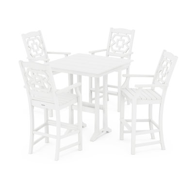 Ensemble repas pour 4 personnes avec table carrée Chinoiserie
