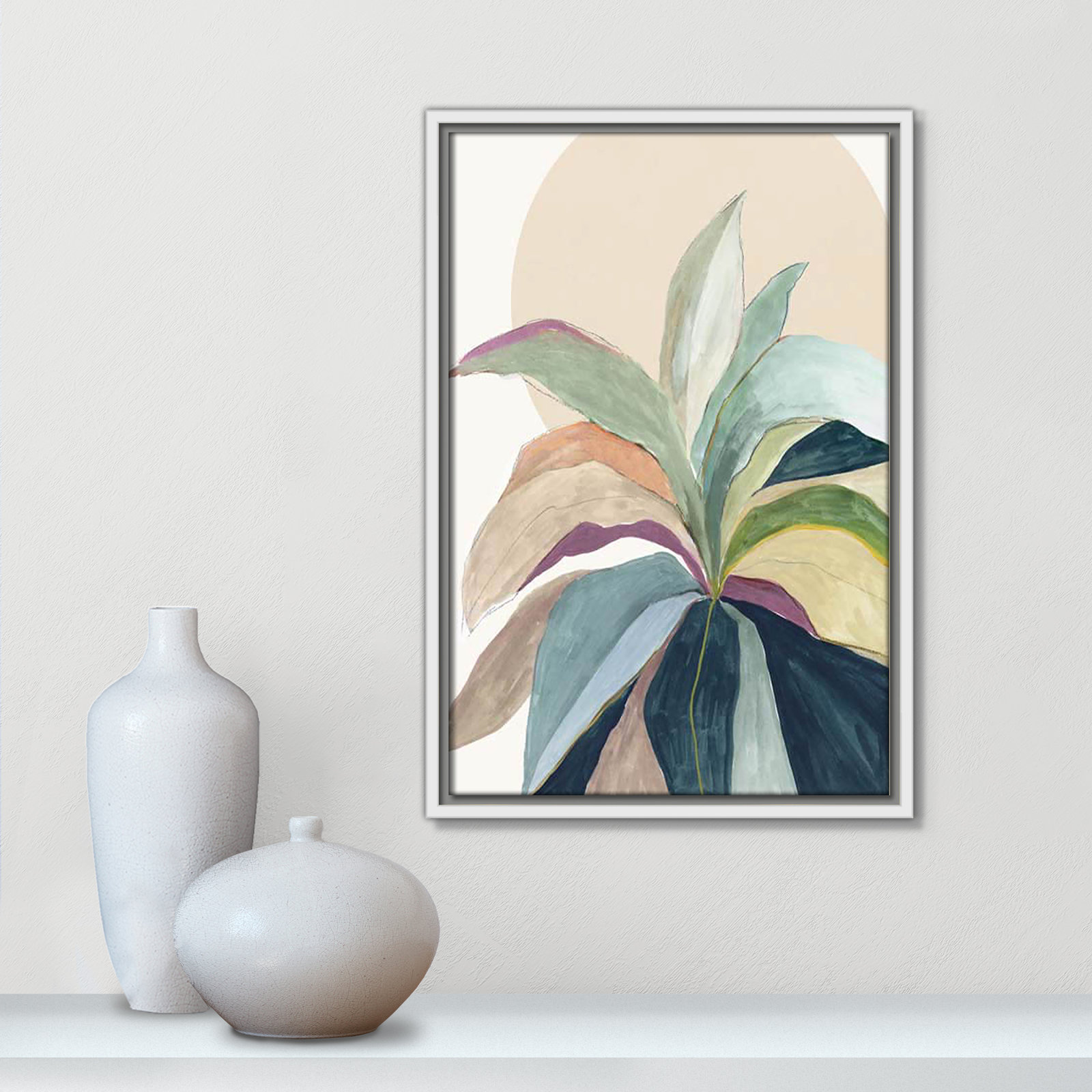 Sherbrooke Sunny Bright Leaves II by Asia Jensen Print, No Mat, White Floater Framed, 19.5" H x 13.5" W x 2" D