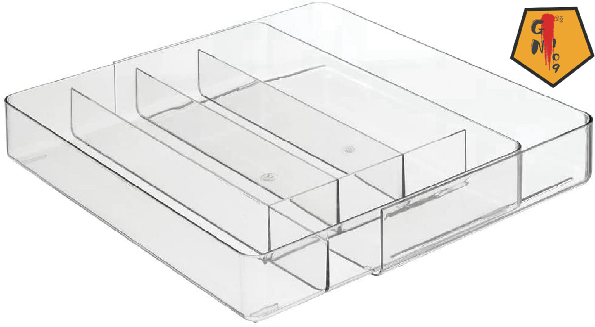 Cambridge 3-Section Drawer Organizer Black, 14 Sq. x 4 H | The Container Store