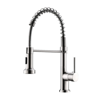 Kitchen Sink Faucet With Pull Down , Brushed Nickel, 360-Degree Rotatable, Easy To Control Commercial 360 Degree Convenient