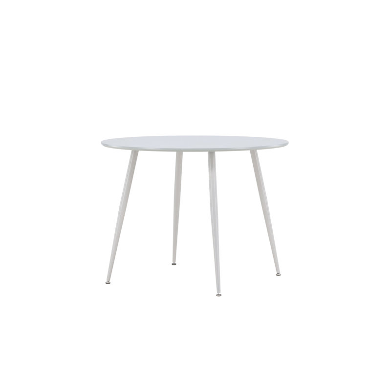Colm Poplar Round Dining Table with Steel Base, 75cm H x 100cm L x  100cm W, Grey