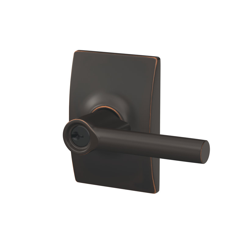 Broadway Keyed (Entry) Door Lever, Aged Bronze, Keyed Alike