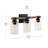 3-Light Bulbs Elegant Wood-Grain Style Bubble Glass Vanity Light