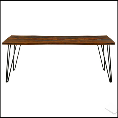 Table de salle à manger Neve Grey Sheesham Live Edge, durable et élégante pour les intérieurs modernes et rustiques