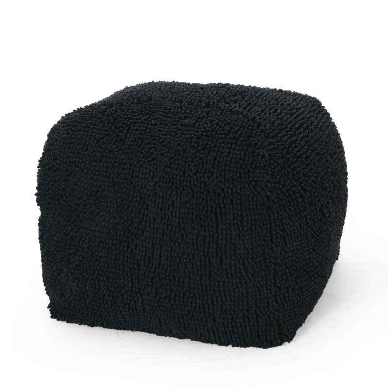Upholstered Pouf, Charcoal
