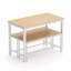 Ensemble de table de salle à manger 3 pièces avec 2 bancs-1944398250