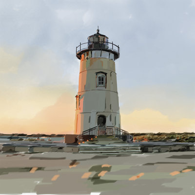 Lighthouse Scene I by Emily Kalina - Wrapped Canvas Painting