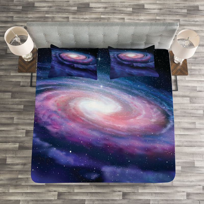 Galaxy Bedspread Set with Shams, 220 x 264 cm