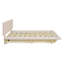Lit plateforme tapissier grand avec lumière DEL et port USB, velours, rose, lit plateforme Hydrualic