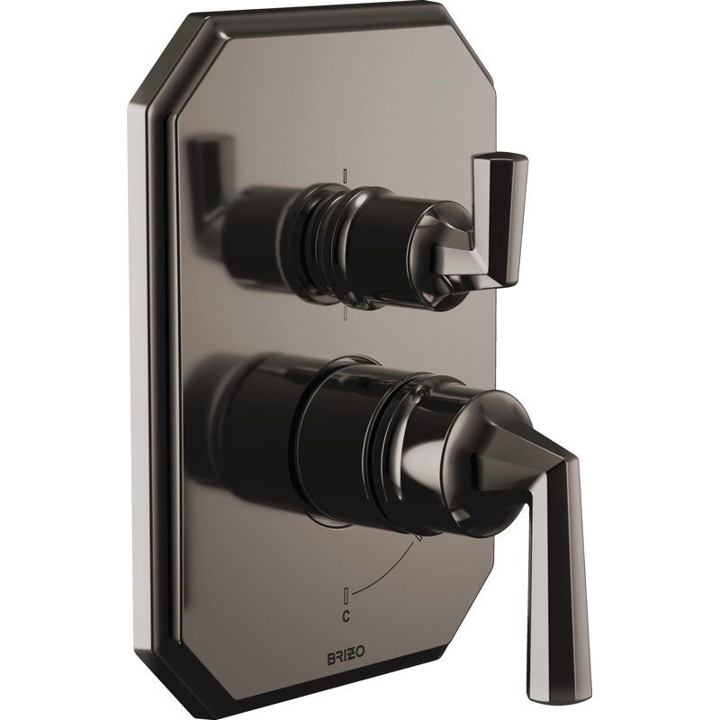 Beauclere™ Pressure Balance Valve With Integrated 6-Function Diverter Trim, Brilliance Black Onyx, Lever Handle