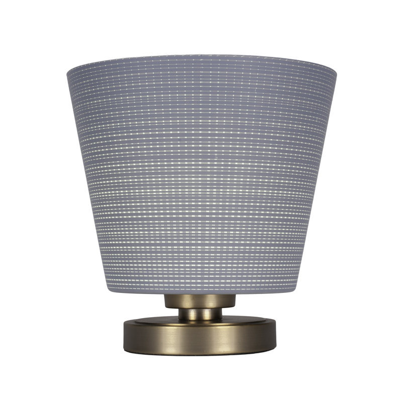 Aneka Accent Lamp Shown With 10" Matrix Glass, Grey, New Age Brass