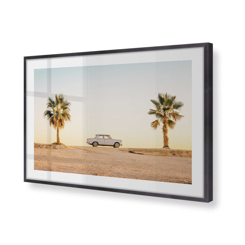 Imprimé coucher de soleil, Cadre en zinc patiné, H 12,25 po x l 15,25 po x P 1,25 po