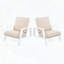 Ensemble de 2 fauteuils club en bois d'acacia avec coussins beiges