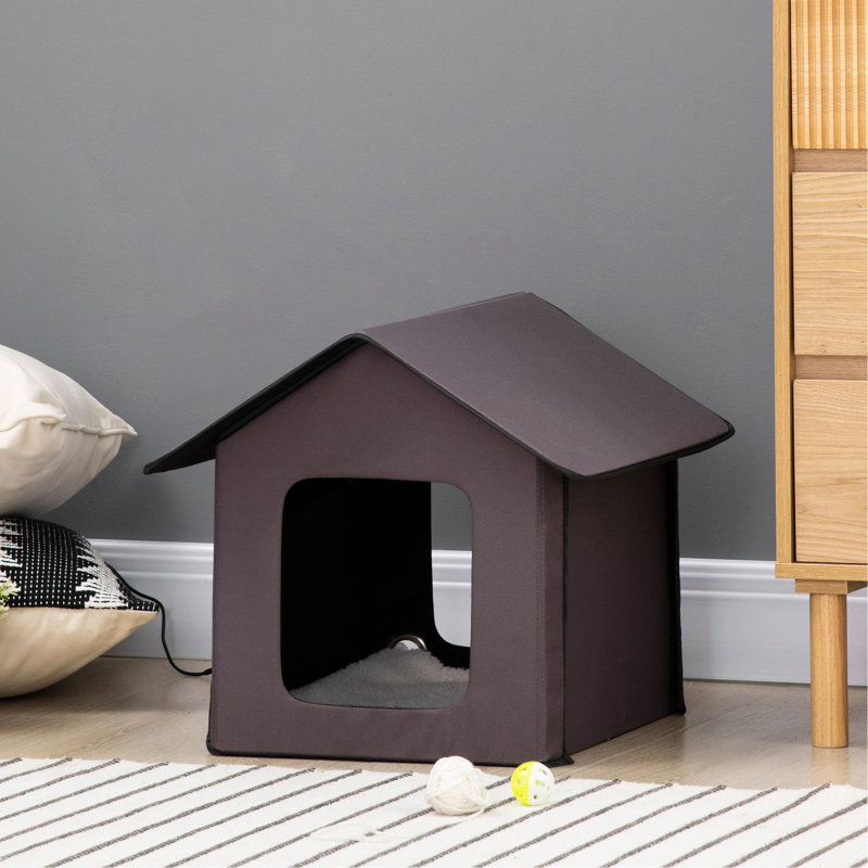Abris pour chat chauffé Pawhut pour l'extérieur et l'intérieur