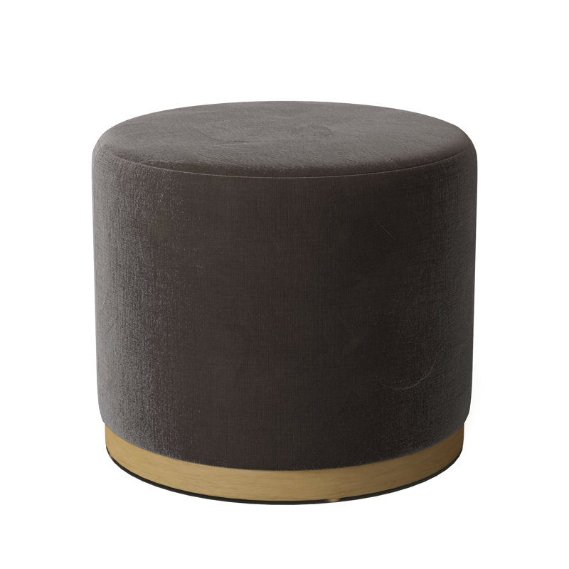 Corbin 18.5" Wide Round Standard Ottoman, Charcoal, 9953 Mink