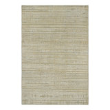 Rug & Kilim's Modern Textural Rug In Beige And Cream With Silver Stripes