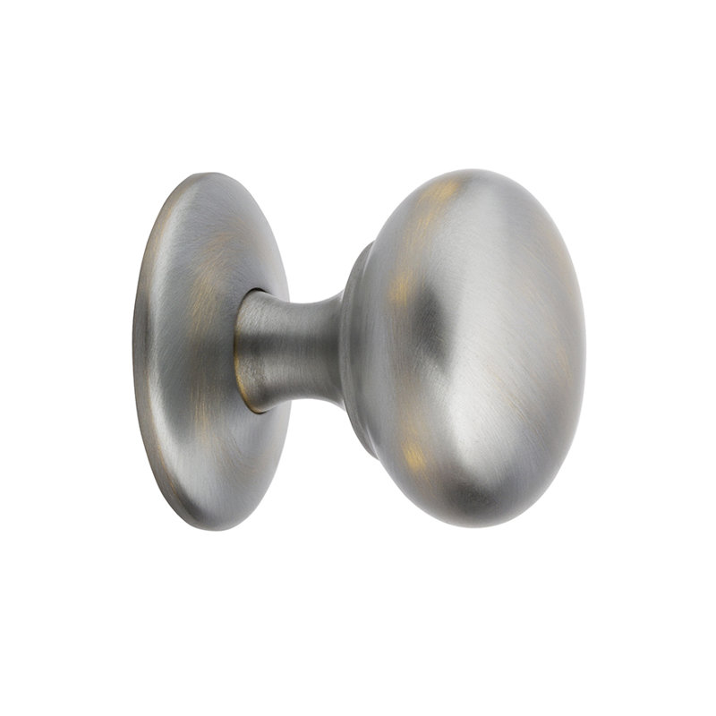 Poignée champignon Mulberry, Chrome patiné, H 1,26 po x l 1,25 po x P 1,25 po